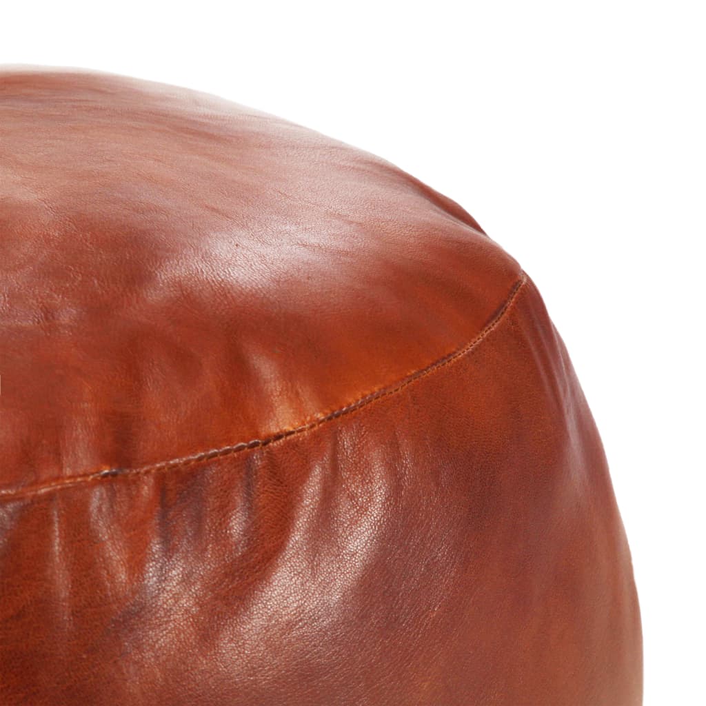 Pufe 60x30 cm couro de cabra genuíno bronze