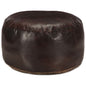 Pufe 60x30 cm couro de cabra genuíno castanho-escuro