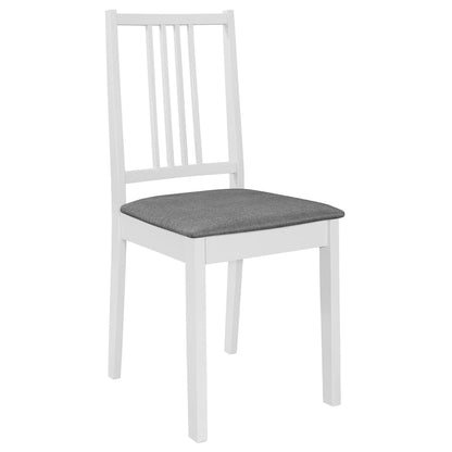 Cadeiras de jantar com almofadões 2 pcs madeira maciça branco