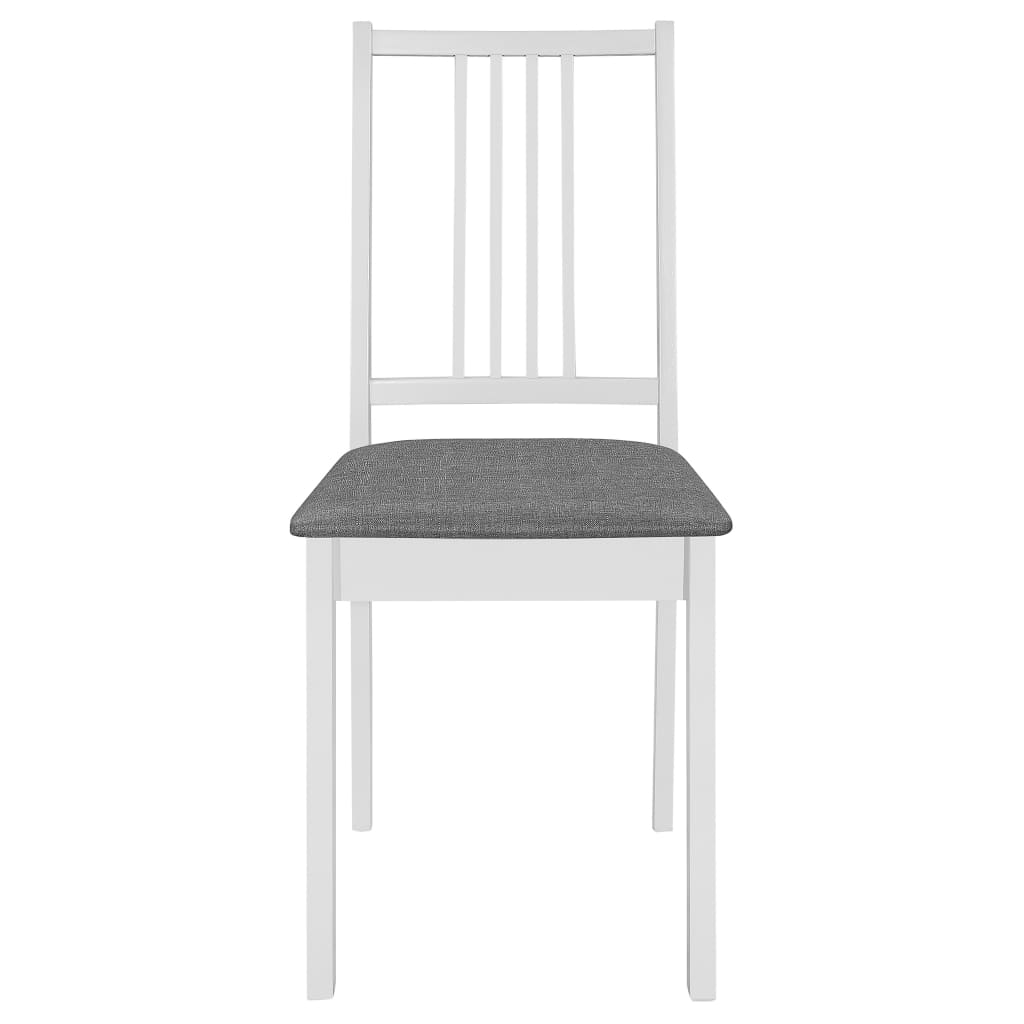 Cadeiras de jantar com almofadões 2 pcs madeira maciça branco
