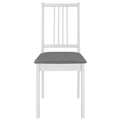 Cadeiras de jantar com almofadões 2 pcs madeira maciça branco