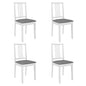 Cadeiras de jantar com almofadões 4 pcs madeira maciça branco