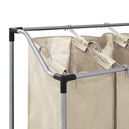 Separador de roupa suja com 4 sacos aço creme
