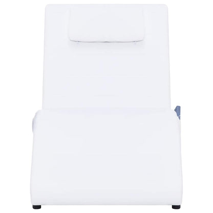 Chaise longue de massagem c/ almofada couro artificial branco