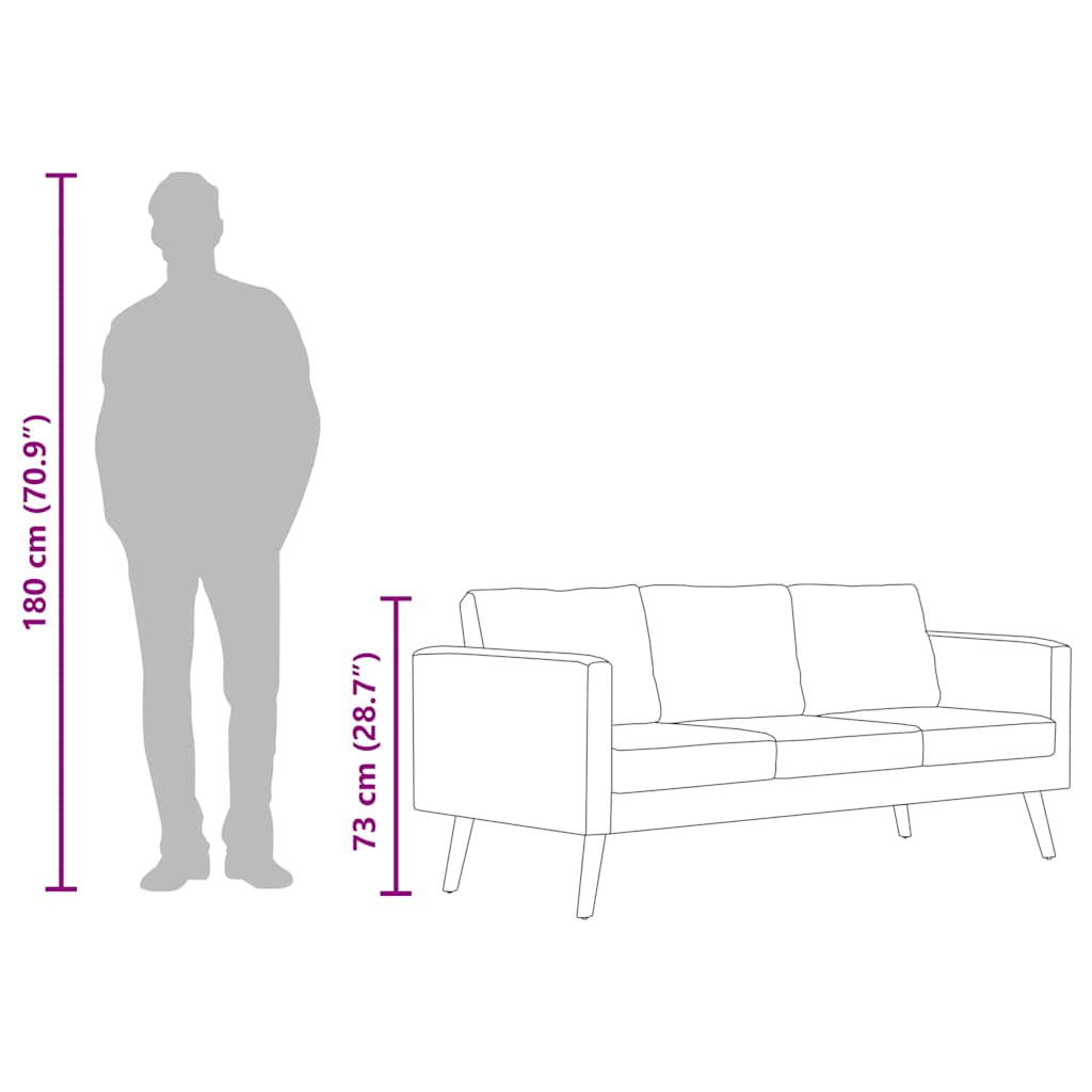 Sofá de 3 lugares em tecido amarelo