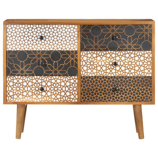 Aparador com estampagem 90x30x70 cm madeira mangueira maciça
