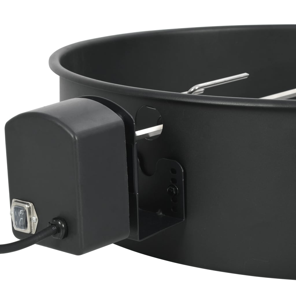 Conjunto espeto giratório para churrasqueira 57 cm preto