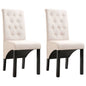 Cadeiras de jantar 2 pcs tecido cor creme