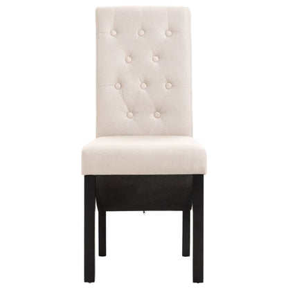 Cadeiras de jantar 2 pcs tecido cor creme