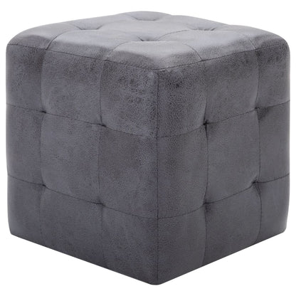 Mesas de cabeceira 2pcs 30x30x30 cm camurça artificial cinzento