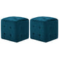 Mesas de cabeceira 2 pcs 30x30x30 cm veludo azul