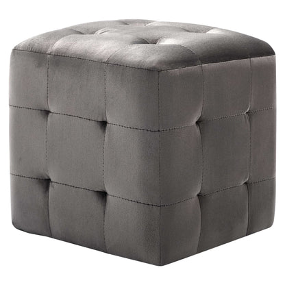 Mesas de cabeceira 2 pcs 30x30x30 cm veludo cinzento