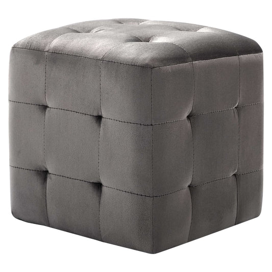 Mesas de cabeceira 2 pcs 30x30x30 cm veludo cinzento