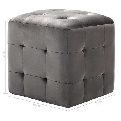 Mesas de cabeceira 2 pcs 30x30x30 cm veludo cinzento