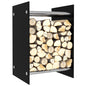 Suporte para lenha 40x35x60 cm vidro preto