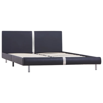 Estrutura de cama 120x200 cm couro artificial preto