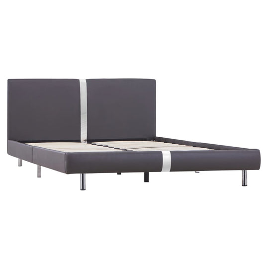 Estrutura de cama 140x200 cm couro artificial cinzento
