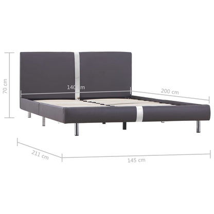 Estrutura de cama 140x200 cm couro artificial cinzento