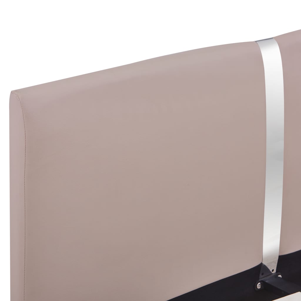 Estrutura de cama 140x200 cm couro artificial cappuccino