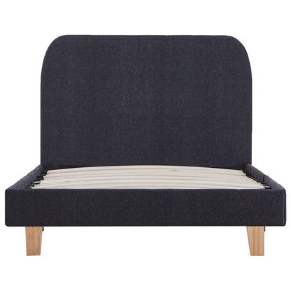 Estrutura de cama em tecido 90x200 cm cinzento-escuro