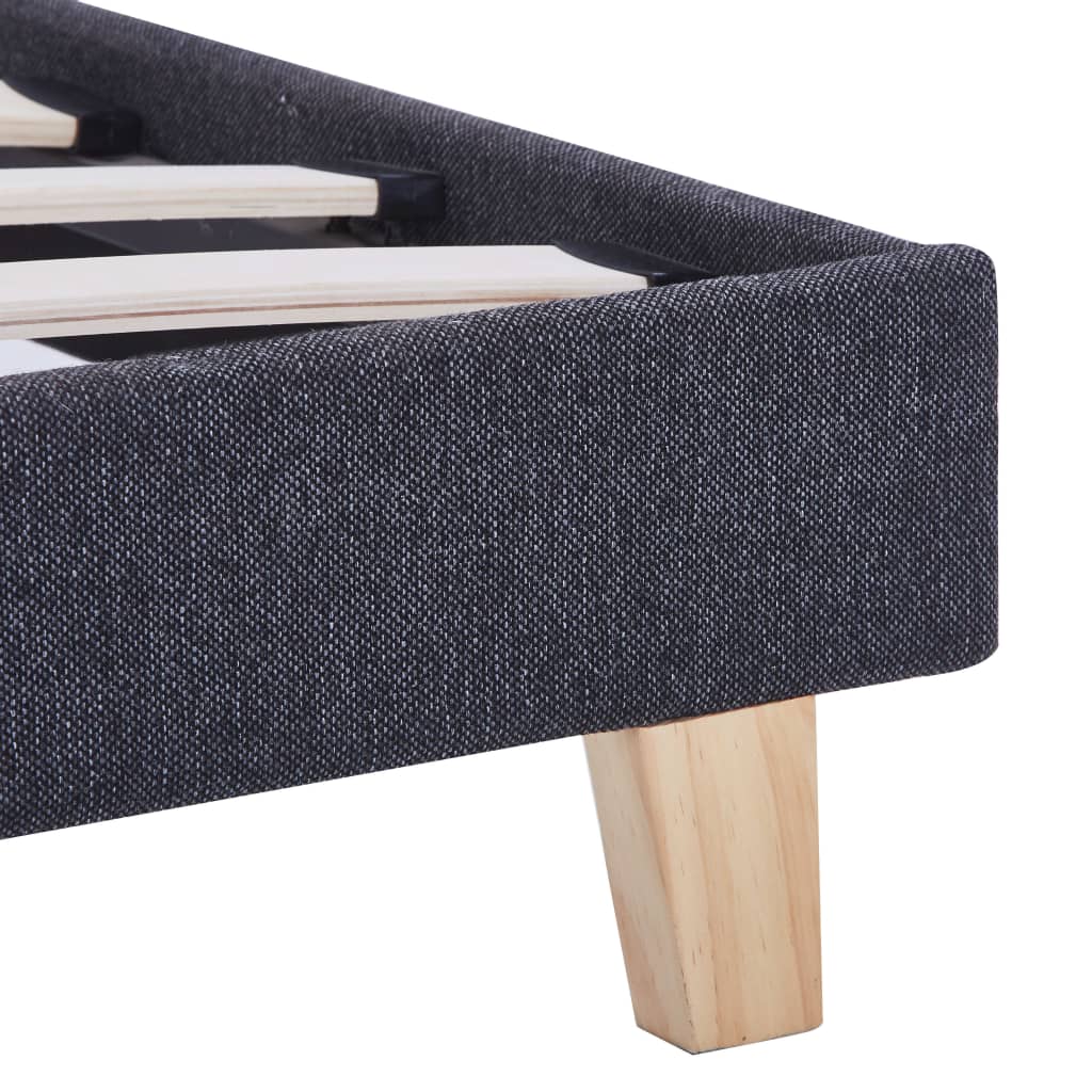 Estrutura de cama em tecido 90x200 cm cinzento-escuro