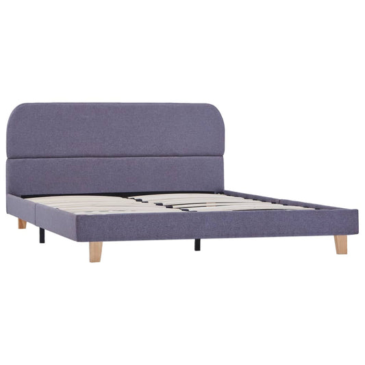 Estrutura de cama em tecido 140x200 cm cinzento-claro