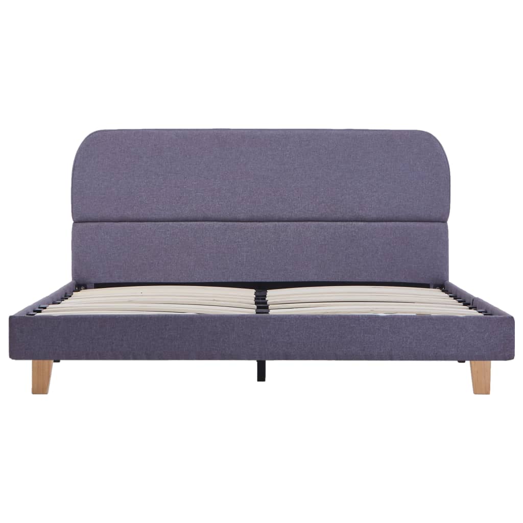 Estrutura de cama em tecido 140x200 cm cinzento-claro