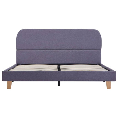 Estrutura de cama em tecido 140x200 cm cinzento-claro