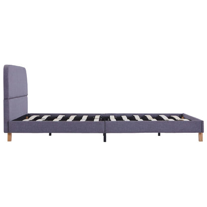 Estrutura de cama em tecido 140x200 cm cinzento-claro