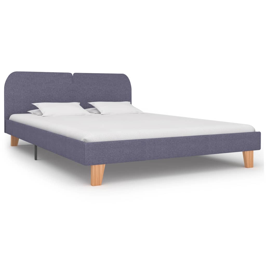 Estrutura de cama em tecido 160x200 cm cinzento-claro