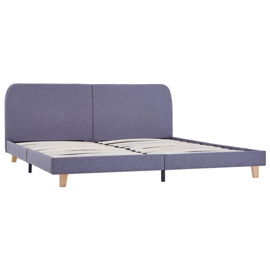 Estrutura de cama em tecido 160x200 cm cinzento-claro
