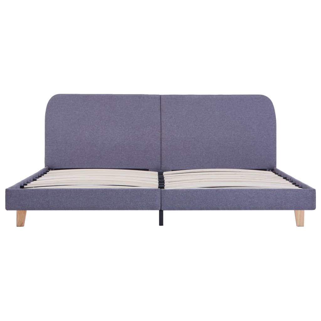 Estrutura de cama em tecido 160x200 cm cinzento-claro