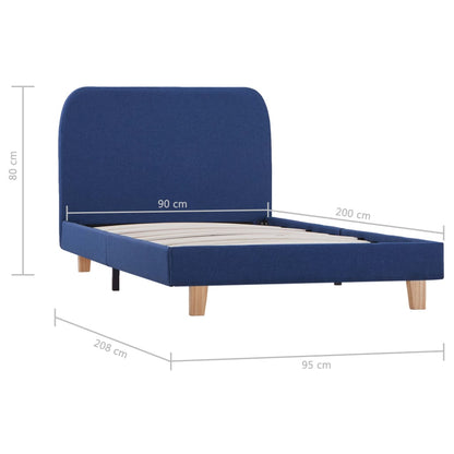 Estrutura de cama 90x200 cm tecido azul