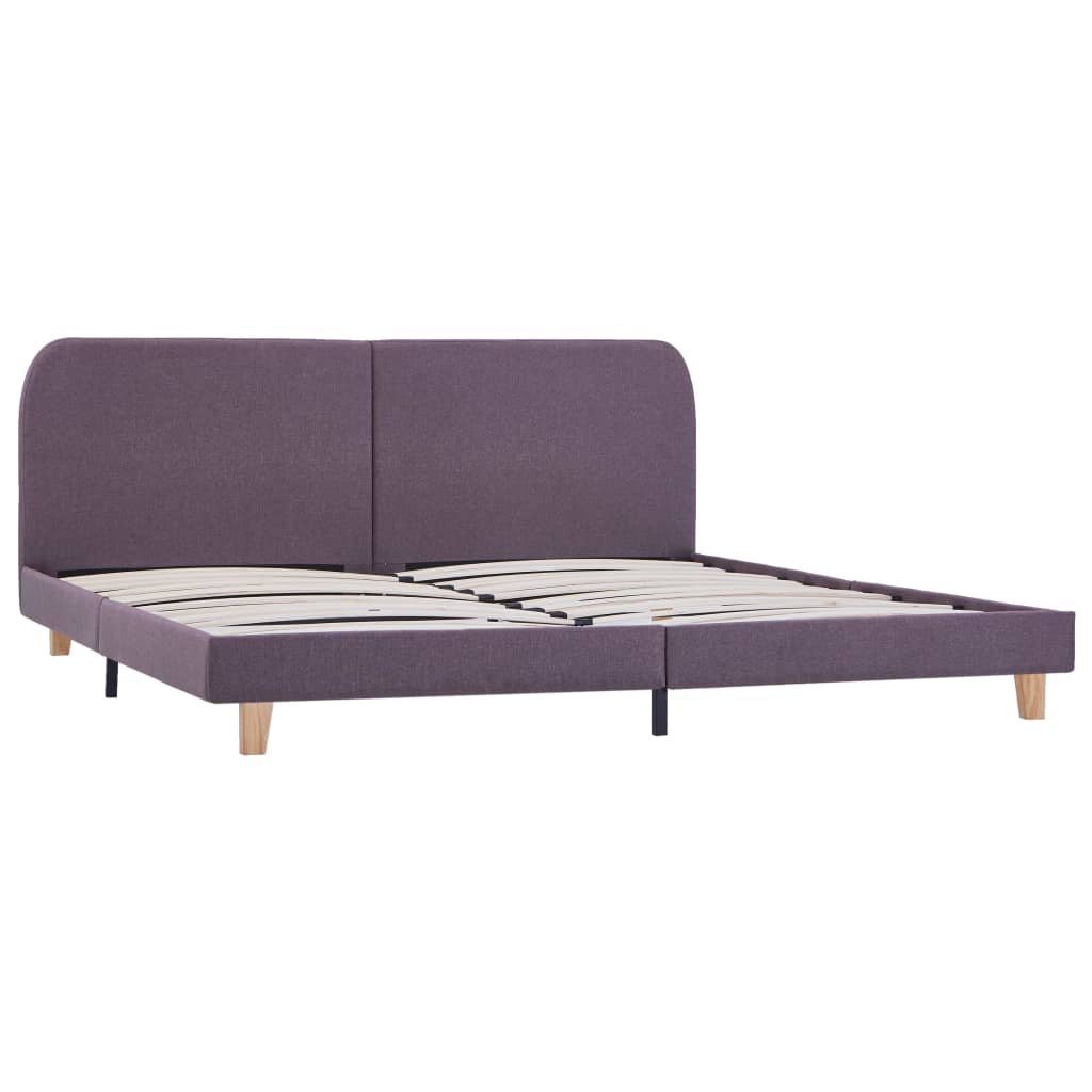 Estrutura de cama 180x200 cm tecido cinzento-acastanhado