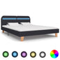 Estrutura de cama com LEDs em tecido 180x200 cm cinzento-escuro