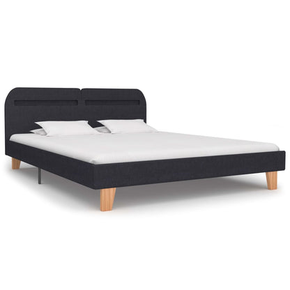 Estrutura de cama com LEDs em tecido 180x200 cm cinzento-escuro