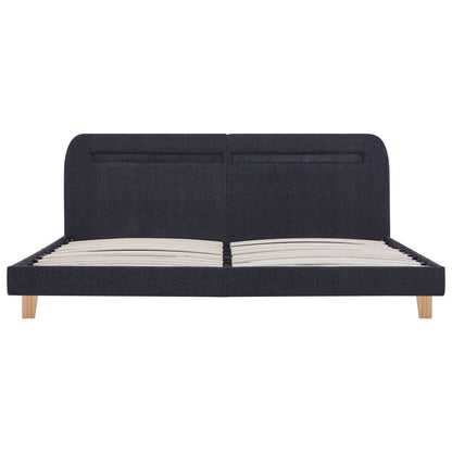 Estrutura de cama com LEDs em tecido 180x200 cm cinzento-escuro