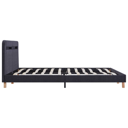 Estrutura de cama com LEDs em tecido 180x200 cm cinzento-escuro