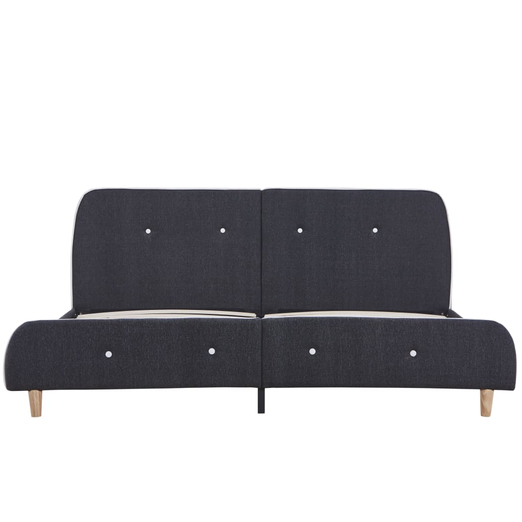 Estrutura de cama 160x200 cm tecido cinzento-escuro