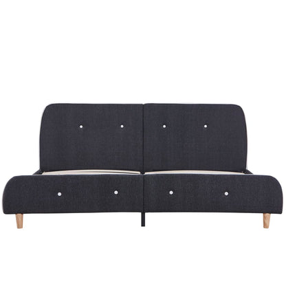 Estrutura de cama 160x200 cm tecido cinzento-escuro