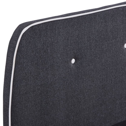 Estrutura de cama 160x200 cm tecido cinzento-escuro