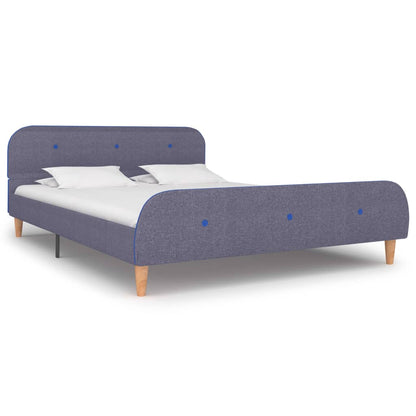 Estrutura de cama 140x200 cm tecido cinzento-claro