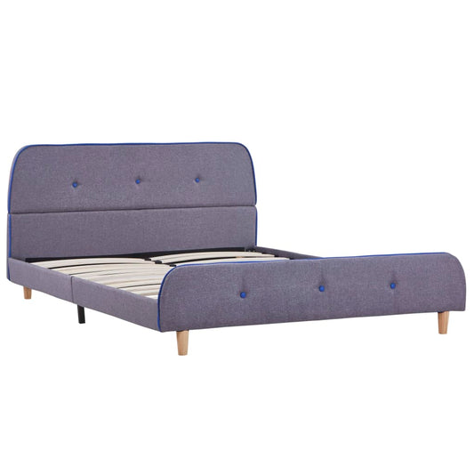 Estrutura de cama 140x200 cm tecido cinzento-claro