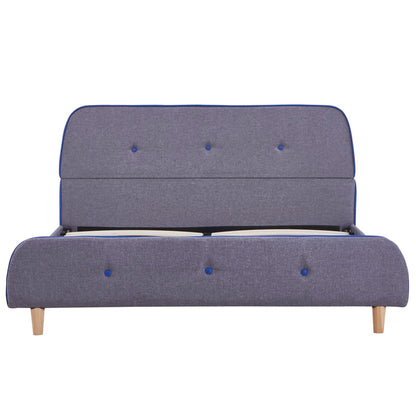 Estrutura de cama 140x200 cm tecido cinzento-claro