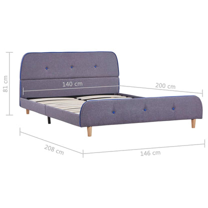 Estrutura de cama 140x200 cm tecido cinzento-claro