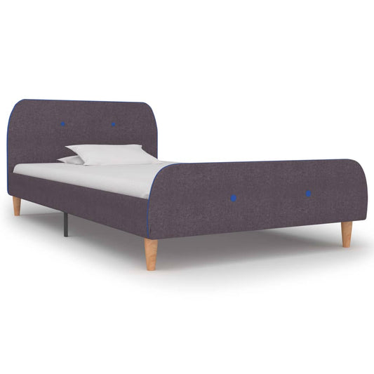 Estrutura de cama 90x200 cm tecido cinzento-acastanhado
