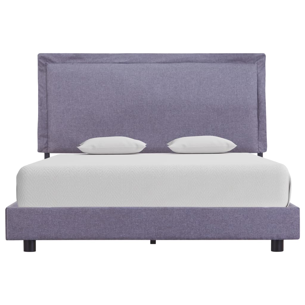 Estrutura de cama 140x200 cm tecido cinzento-claro