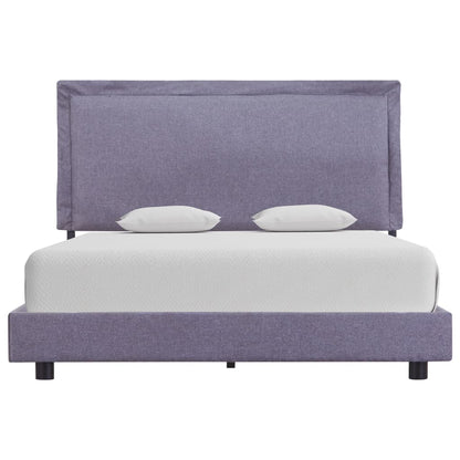 Estrutura de cama 140x200 cm tecido cinzento-claro