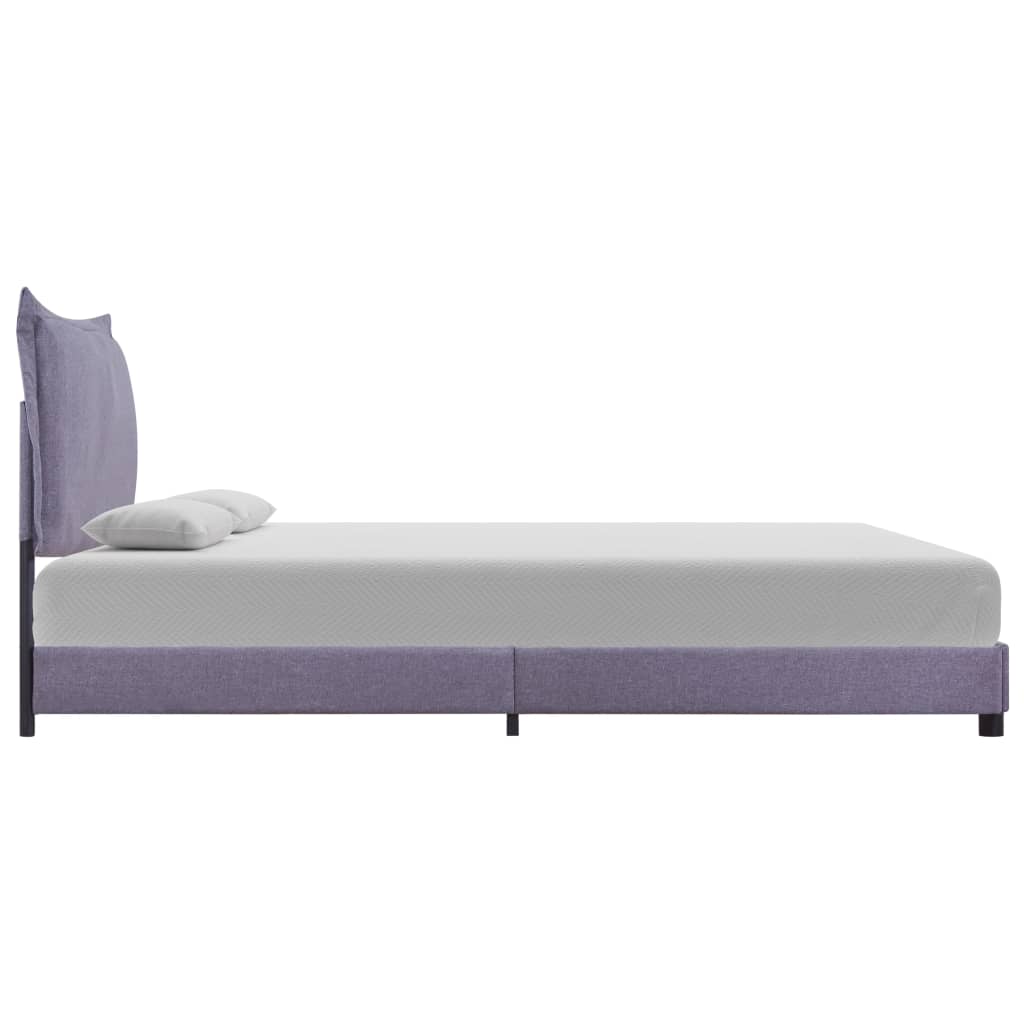 Estrutura de cama 140x200 cm tecido cinzento-claro