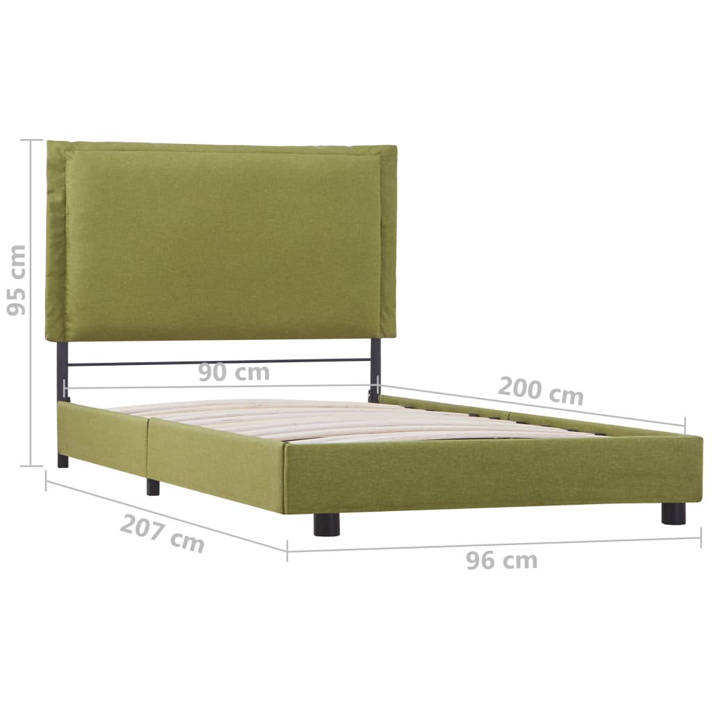 Estrutura de cama 90x200 cm tecido verde